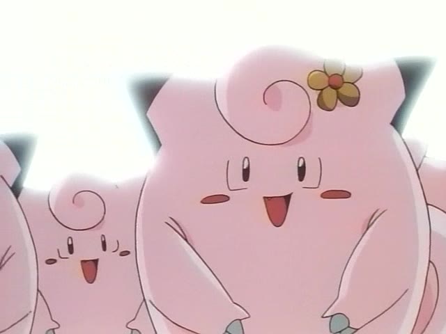 Excited Clefairy beginning their hunt for items to build their spaceship