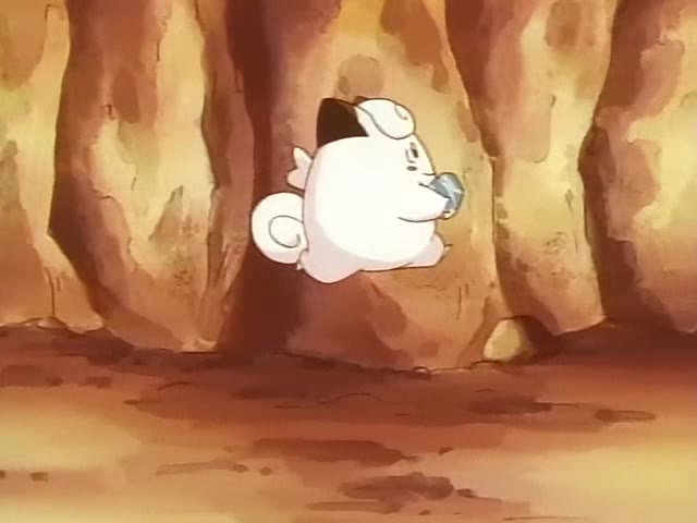 Clefairy skipping by Ash & friends with a tiny Moon Stone