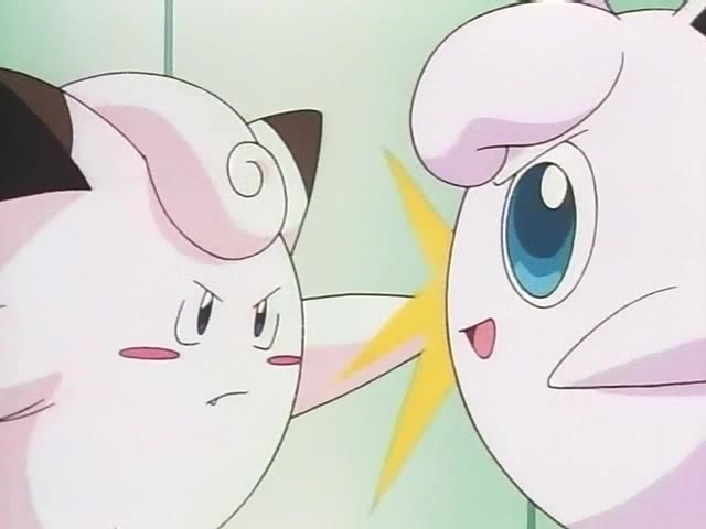 Clefairy fighting Jigglypuff