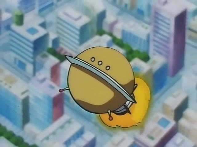 The Clefairy's spaceship launching into the sky!