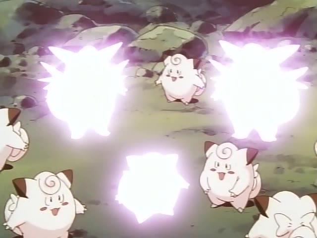 Some Clefairy evolving into Clefable