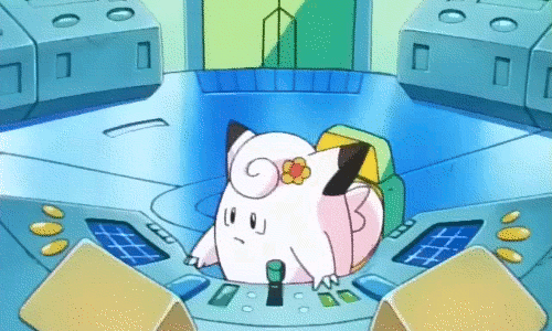 Clefairy working with a computer station